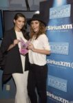 Adriana Lima Giving Maria Menounos An Award Siriusxm Studios Los Angeles