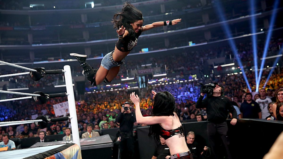 Aj Lee Vs Paige Divas Championship Match Wwe Summerslam Los Angeles