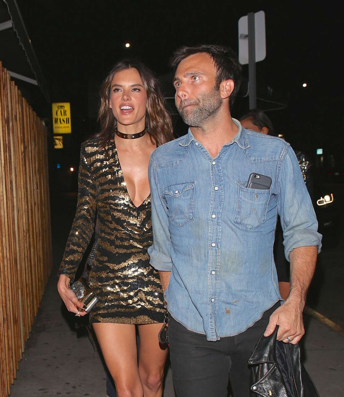 Alessandra Ambrosio Arrives Her 35th Birthday Party Nice Guy Hollywood