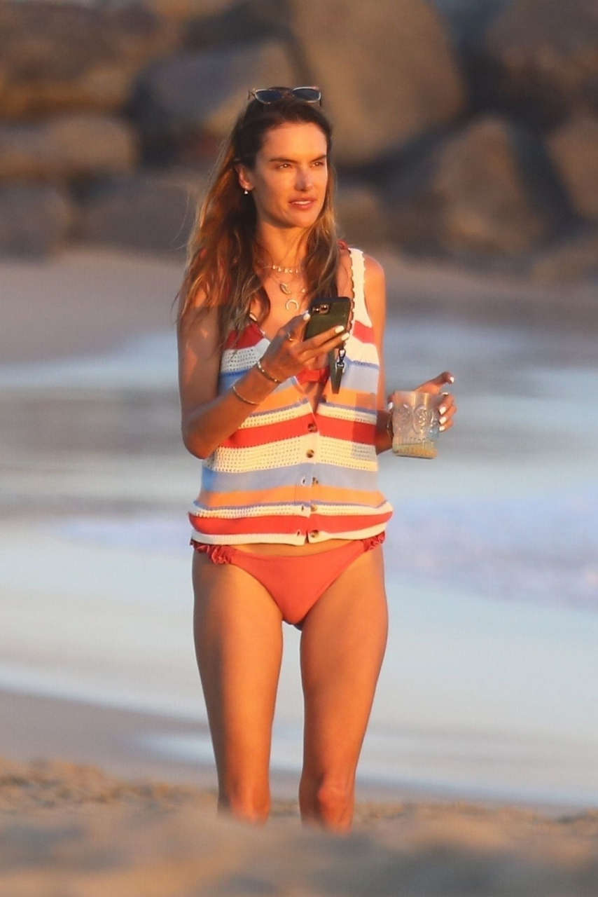 Alessandra Ambrosio Bikini Bottoms Beach Malibu