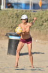 Alessandra Ambrosio Bikini Playing Volleyball Beach Santa Monica