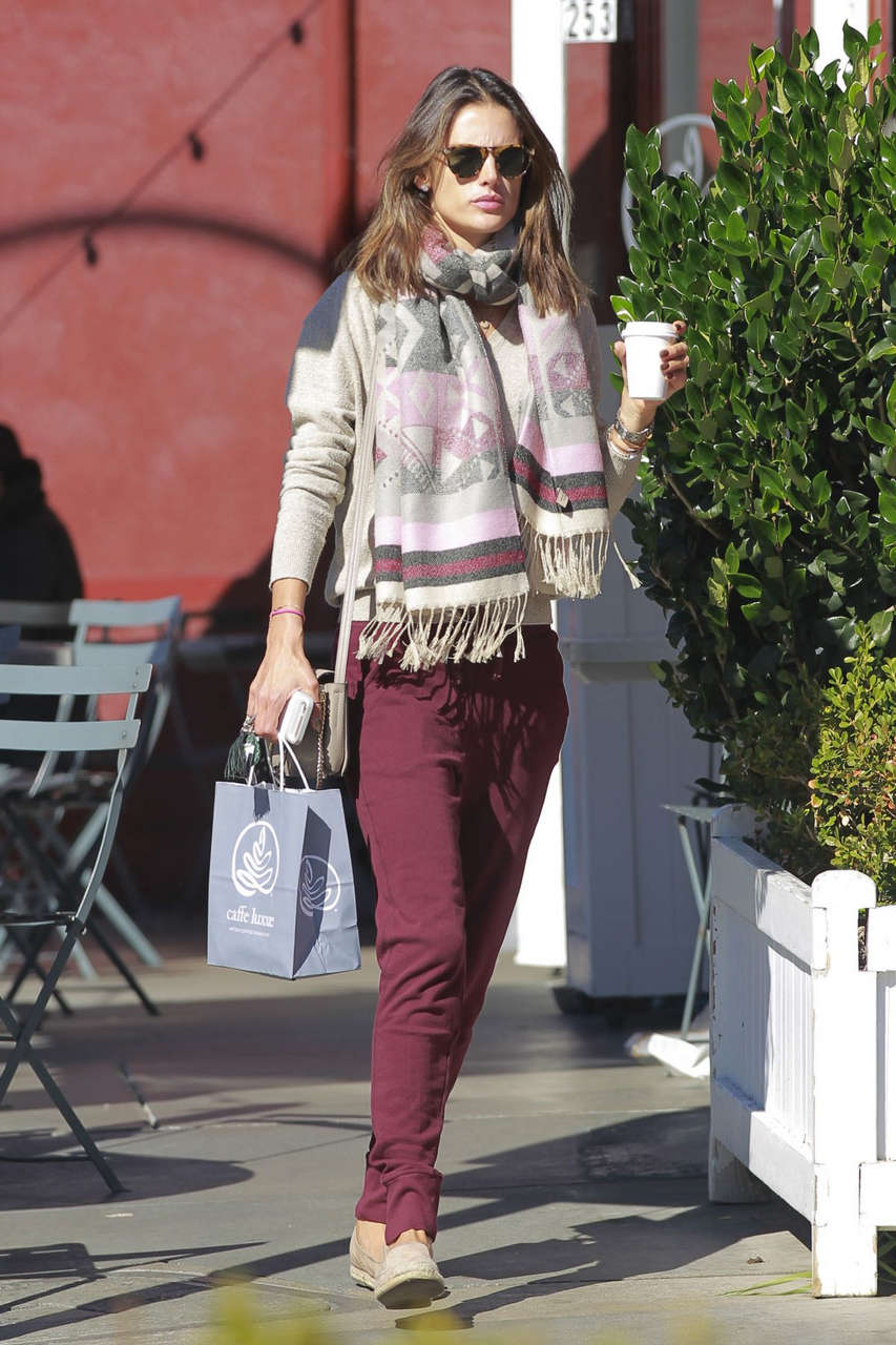 Alessandra Ambrosio Leaves Caffe Luxxe Brentwood