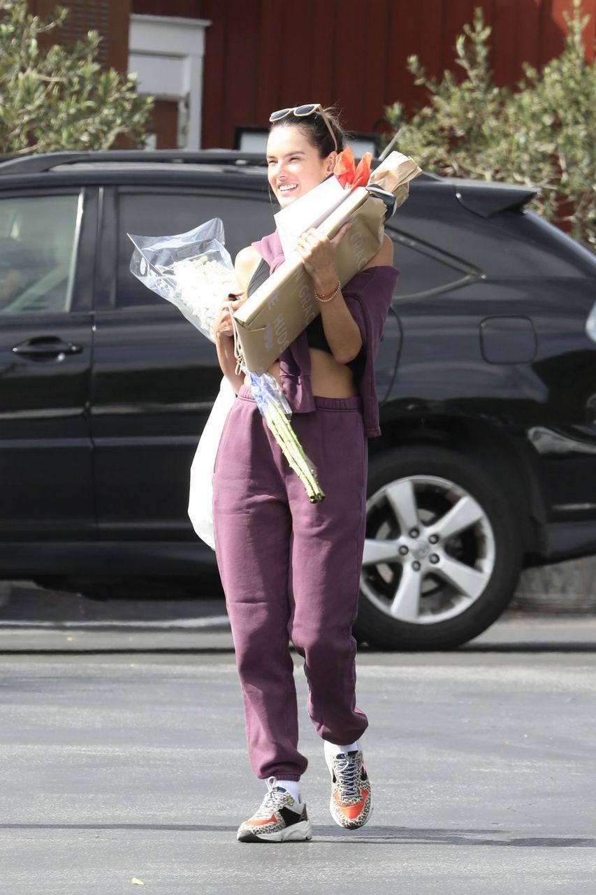Alessandra Ambrosio Out For Flowers Brentwood