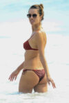 Alessandra Ambrosio Red Bikini Labour Day Beach Malibu