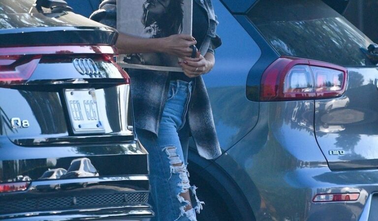 Alessandra Ambrosio Ripped Denim Out Los Angeles (10 photos)
