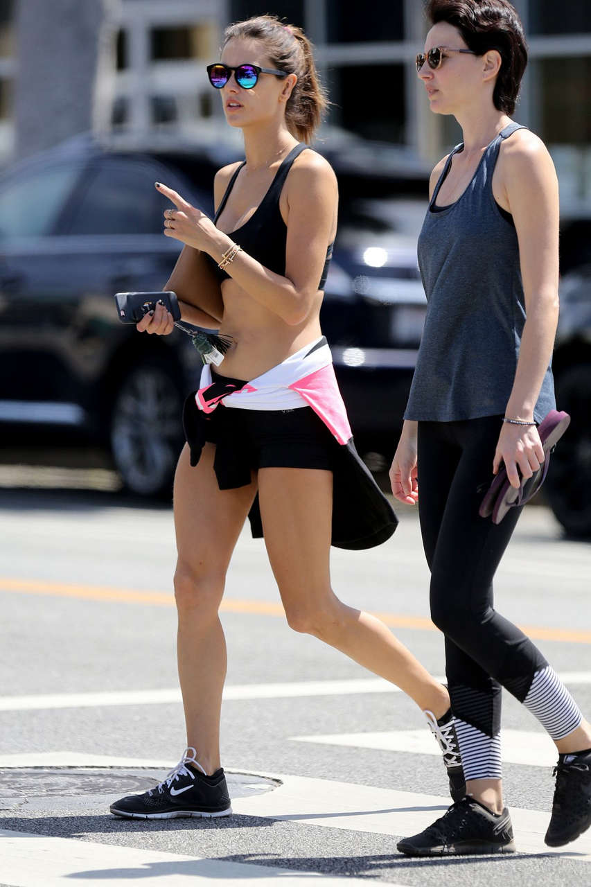 Alessandra Ambrosio Tank Top Shorts Out Los Angeles