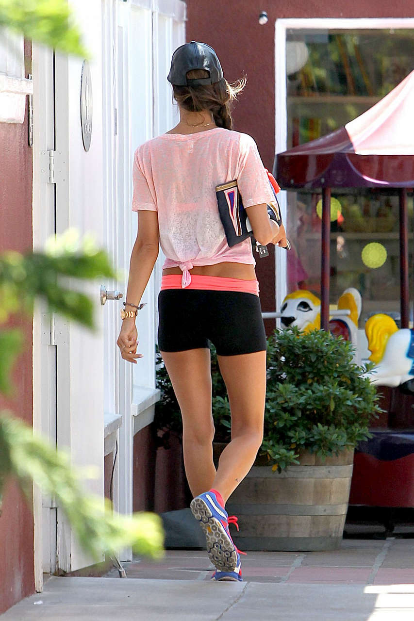Alessandra Ambrosio Tight Shorts Out Brentwood