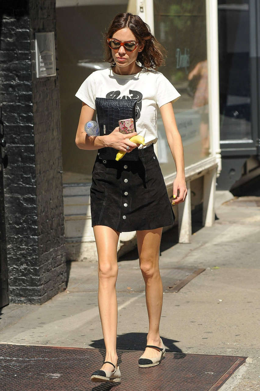Alexa Chung Short Skirt Out New York