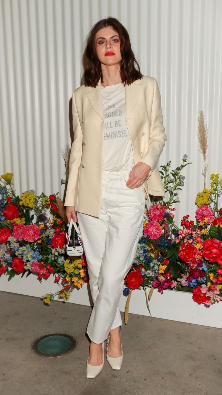 Alexandra Daddario Arrives Miss Dior Millefiori Garden Event West Hollywood