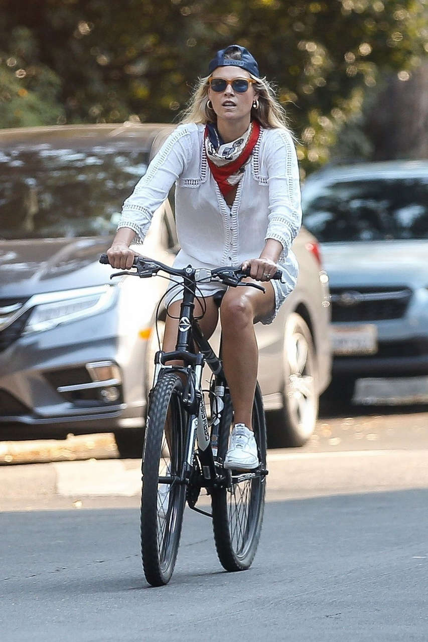 Ali Larter Out Riding Bike Santa Monica