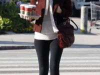 Ali Larter Tight Grabs Coffee Starbucks