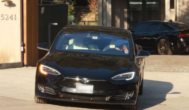 Alia Shawkat Out Drives Her Tesla Los Feliz (4 photos)