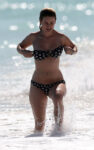 Alice Eve Polka Dot Bikini Beach Miami