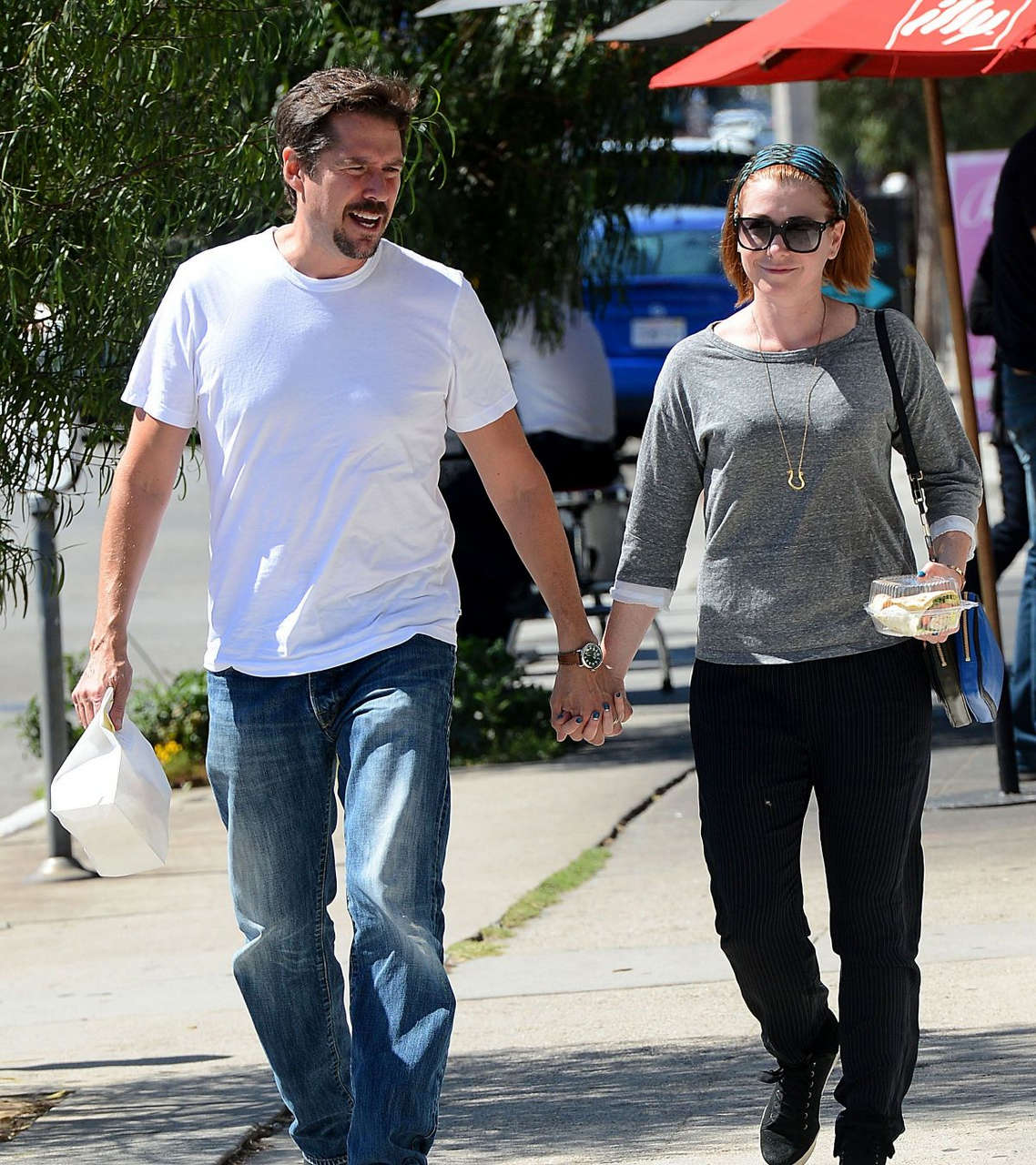 Alyson Hannigan Alexis Denisof Out For Lunch Toast Los Angeles