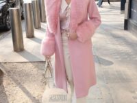 Amanda Holden Pink Fur Lined Coat Arrives Heart Radio London