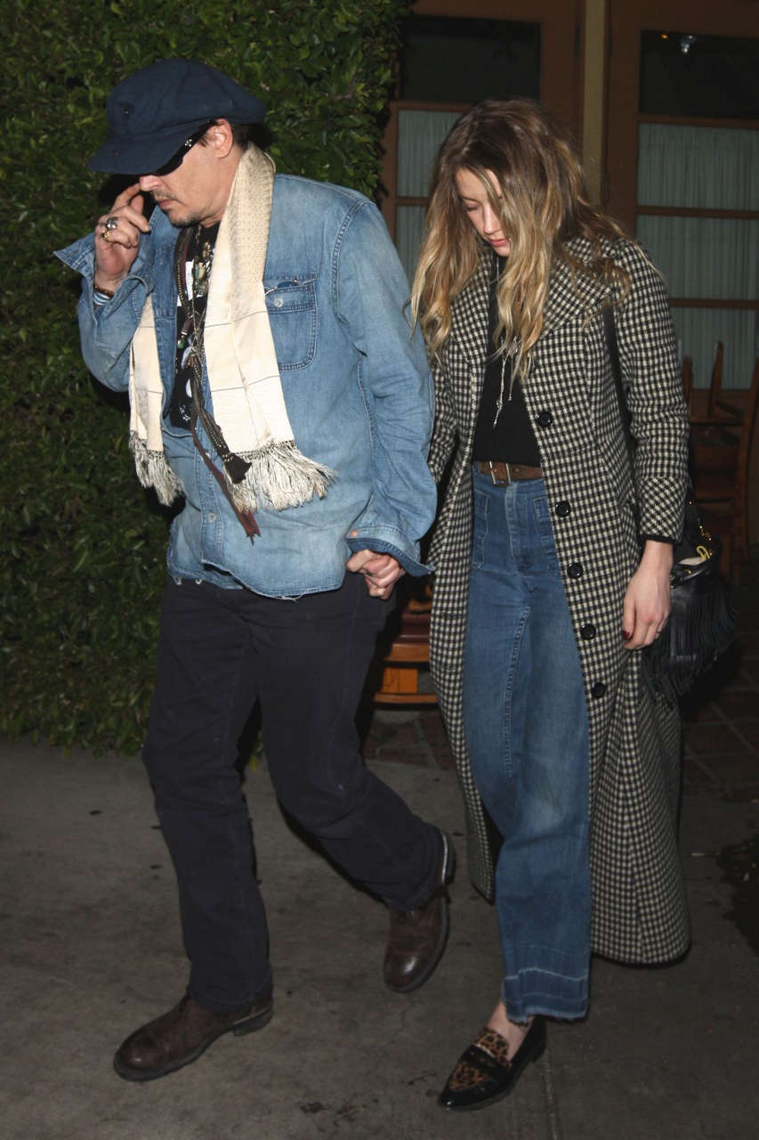 Amber Heard Johnny Depp Leaves Restaurant West Hollywood
