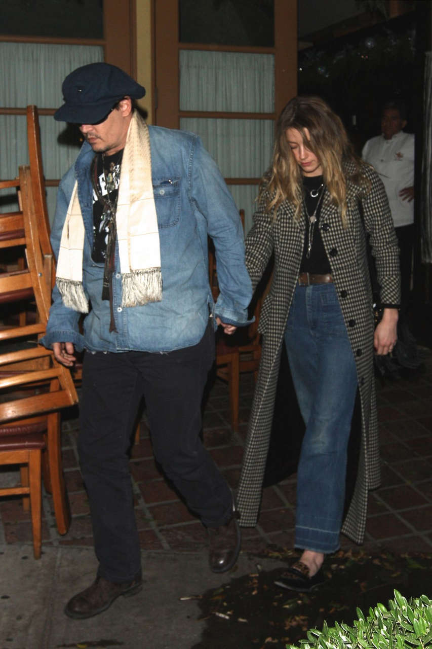 Amber Heard Johnny Depp Leaves Restaurant West Hollywood