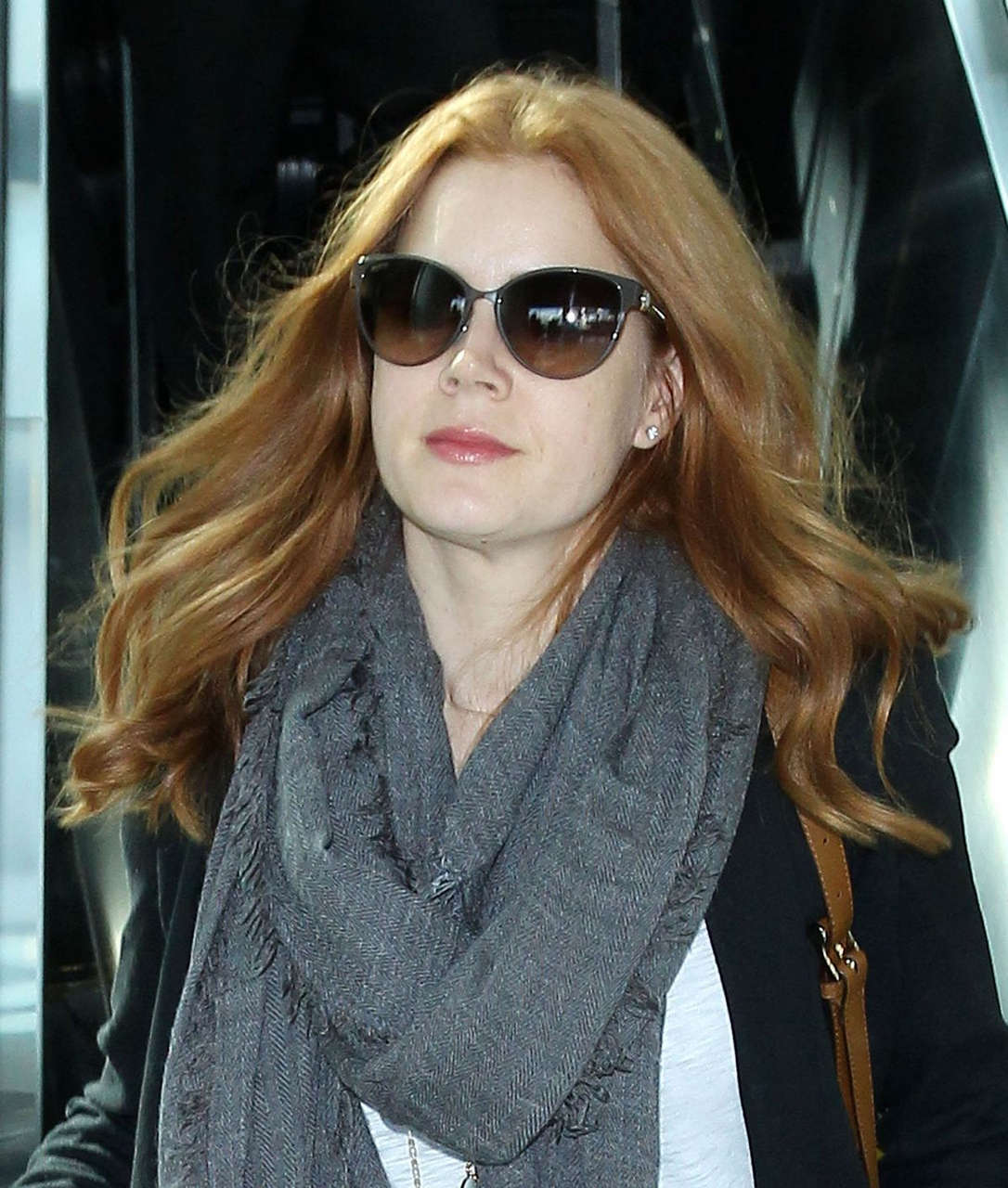 Amy Adams Jeans Arrives Lax Airport Los Angeles