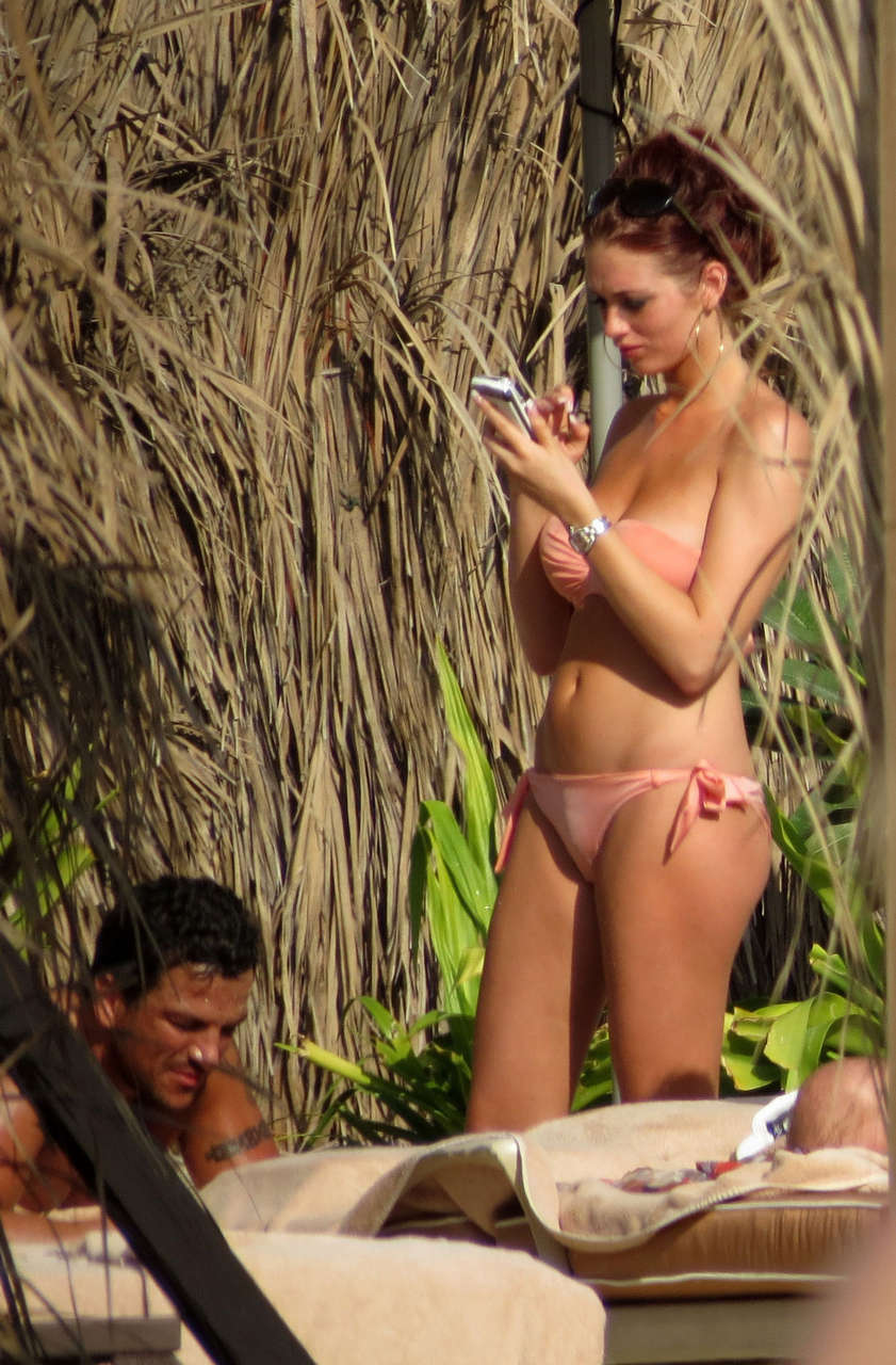 Amy Childs Bikini Candids Beach Dubai