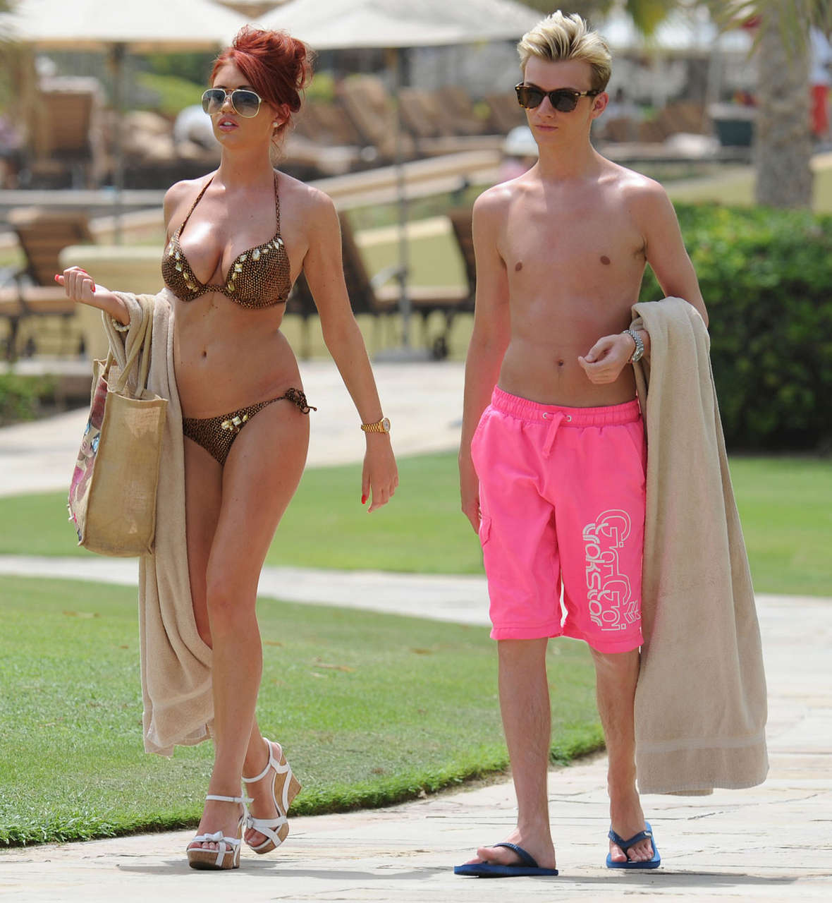 Amy Childs Bikini Candids Pool Dubai