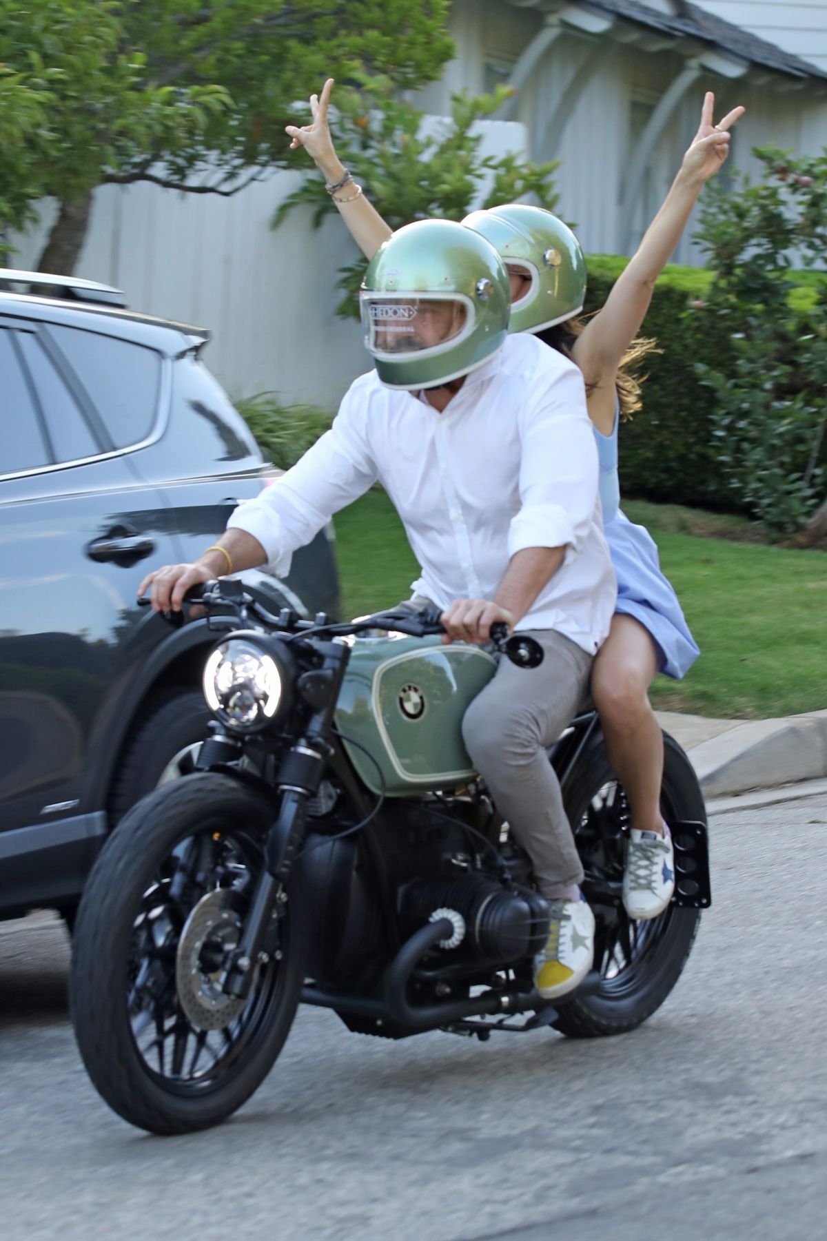 Ana De Armas Ben Affleck Out Riding Motorcyle Los Angeles