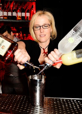 Andersondaily Gillian Anderson Serves Cocktails