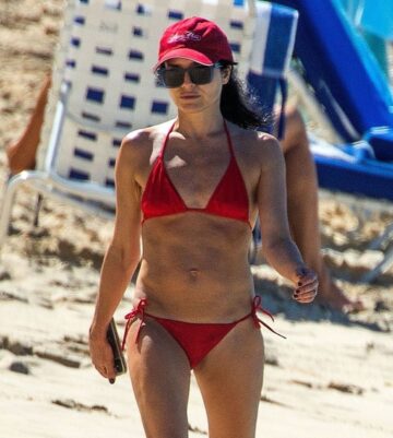 Andrea Corr Red Bikini Beach Barbados