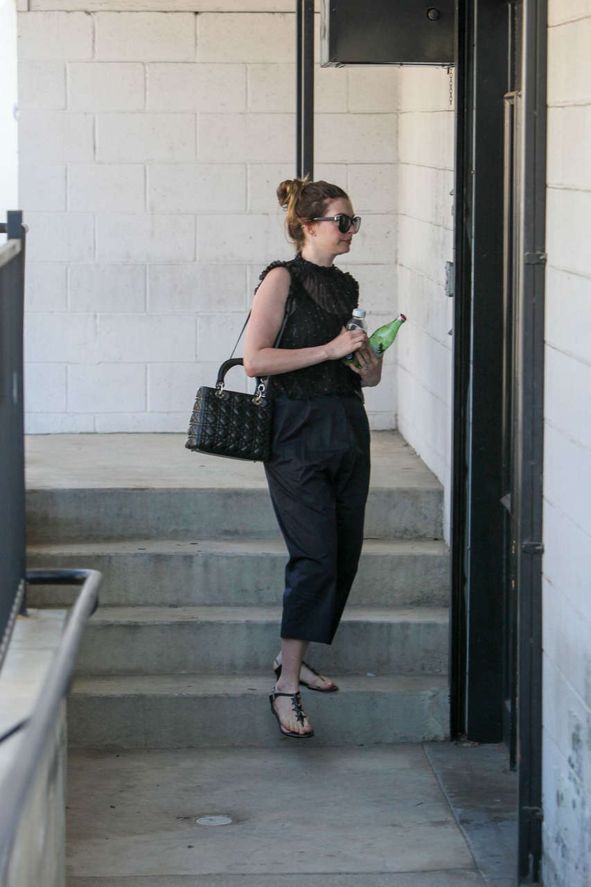 Anne Hathaway Arrives Recording Studio Studio City