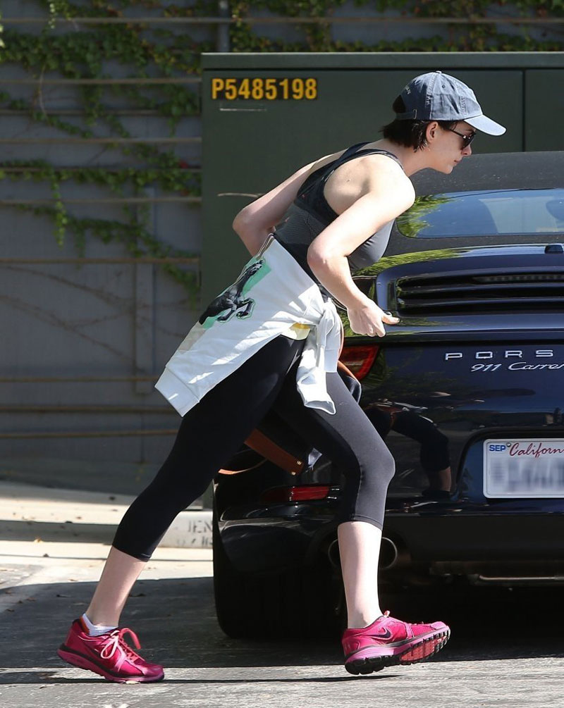 Anne Hathaway Heading Gym West Hollywood