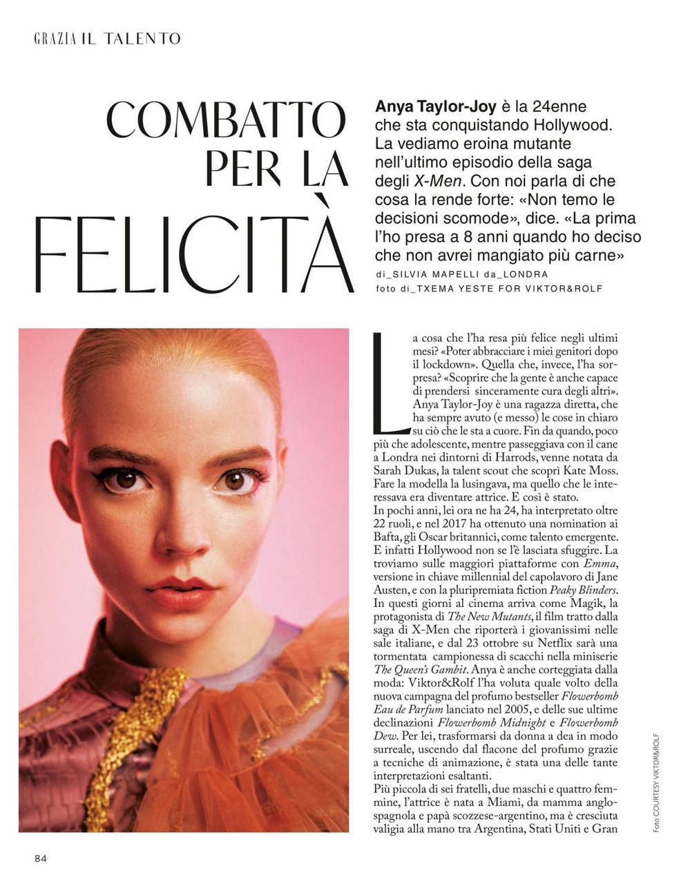Anya Taylor Joy Grazia Magazine Italy September