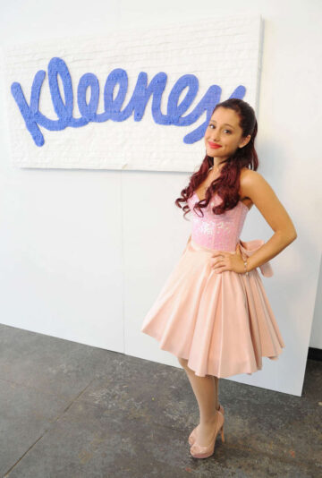Ariana Grande Kleenex Shield Sneeze Swish Event New York