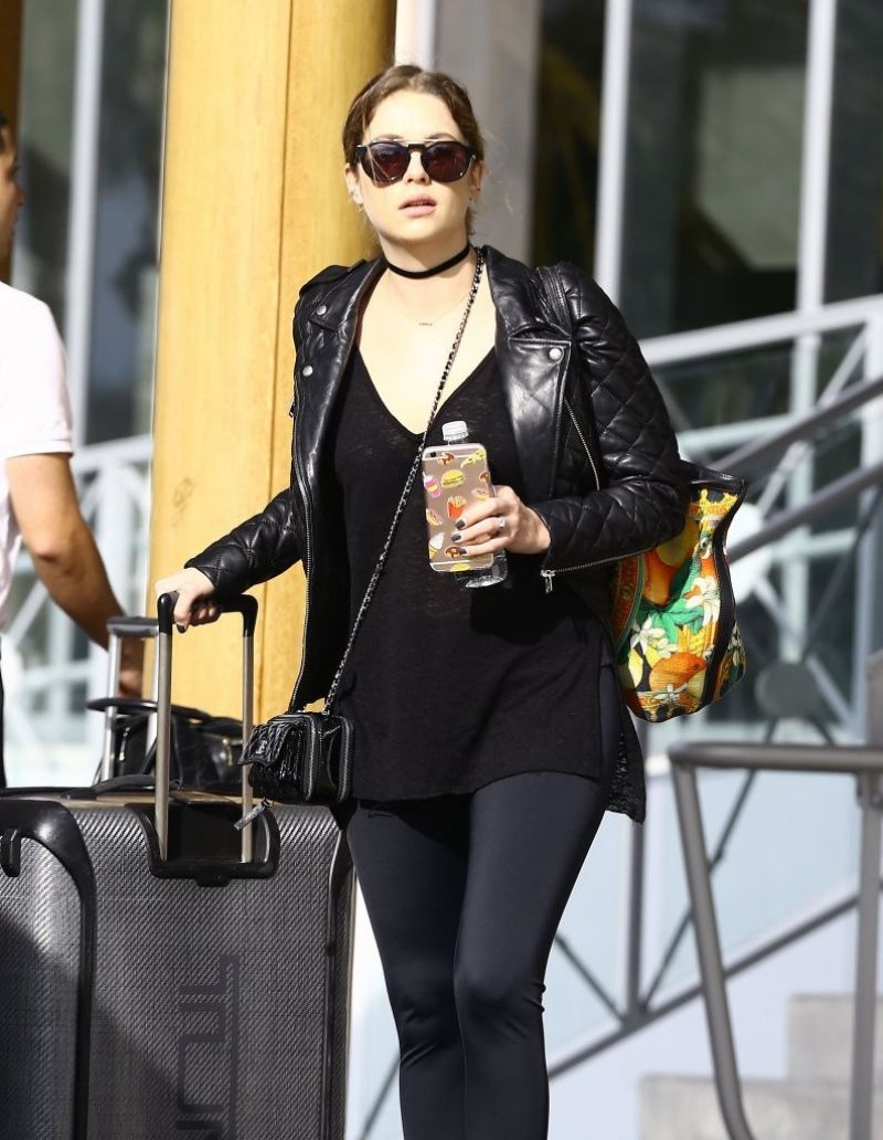 Ashley Benson Arrives Her Hotel Miami