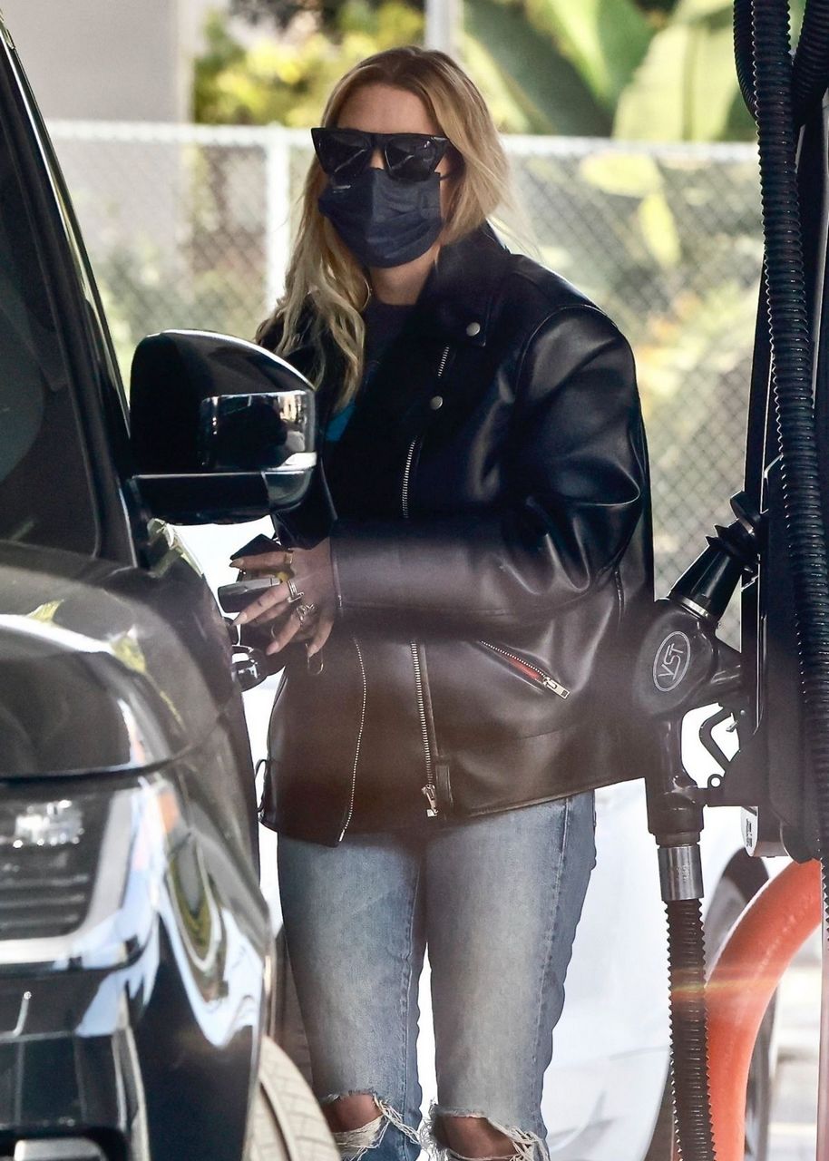 Ashley Benson Leather Jacket And Ripped Denim Out Los Angeles