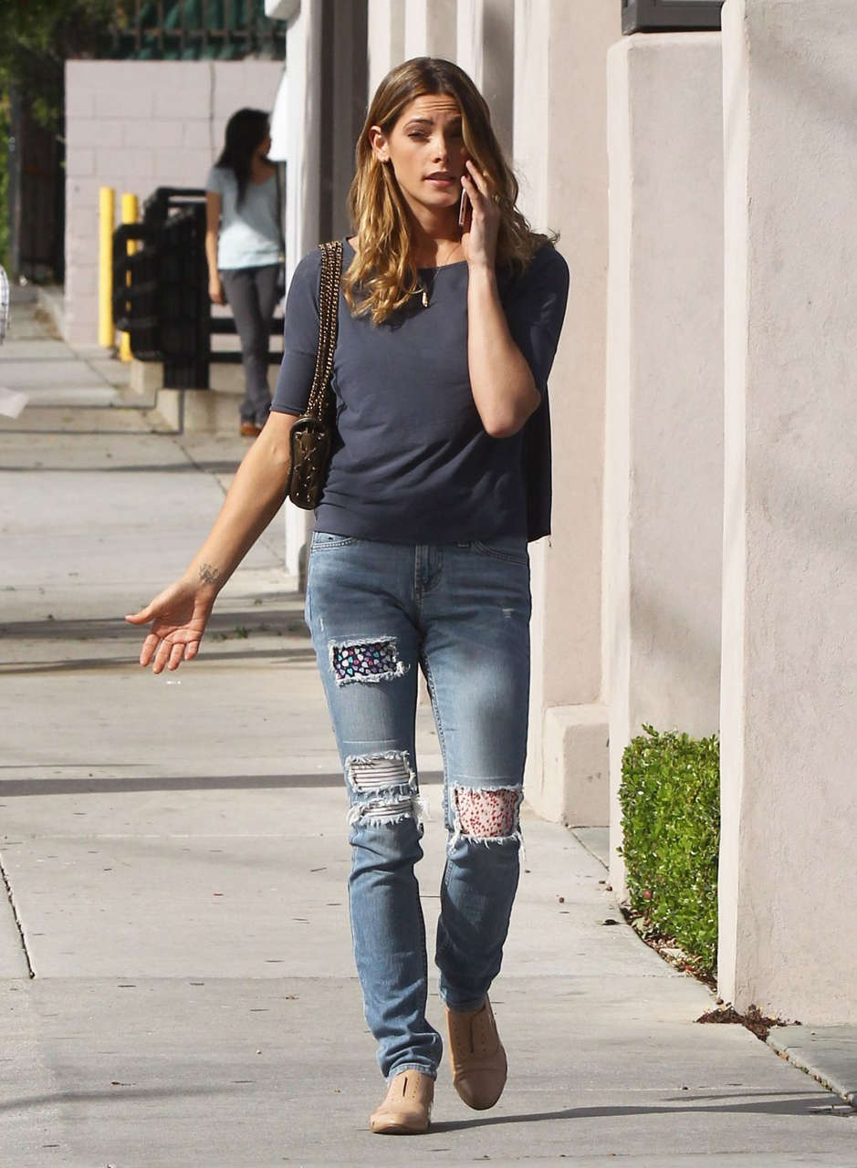 Ashley Greene Ripped Jeans Out Studio City