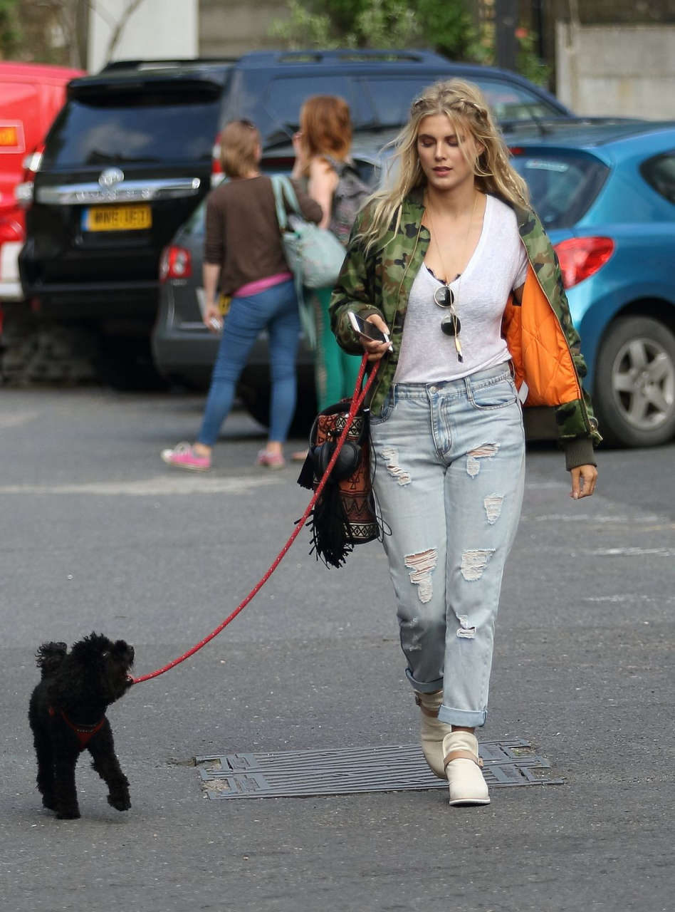 Ashley James Walks Her Dog Out London