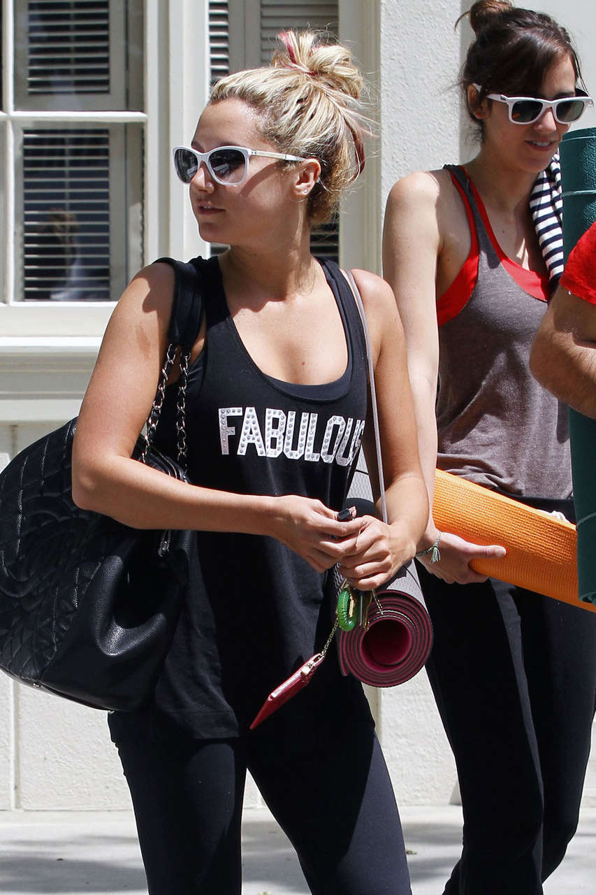 Ashley Tisdale Going To Yoga Class Studio City