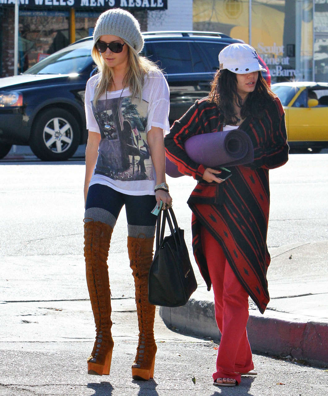 Ashley Tisdale In Funky Boots Goes To Shopping In Beverly Hills