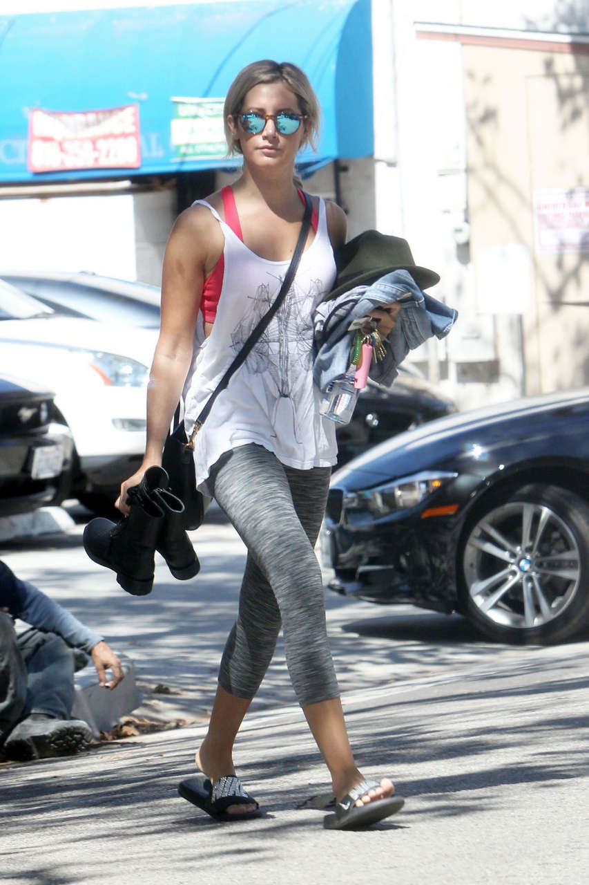 Ashley Tisdale Leaves Pilates Class Los Angeles