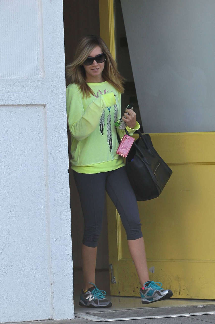 Ashley Tisdale Leaving Byron Tracy Salon Beverly Hills
