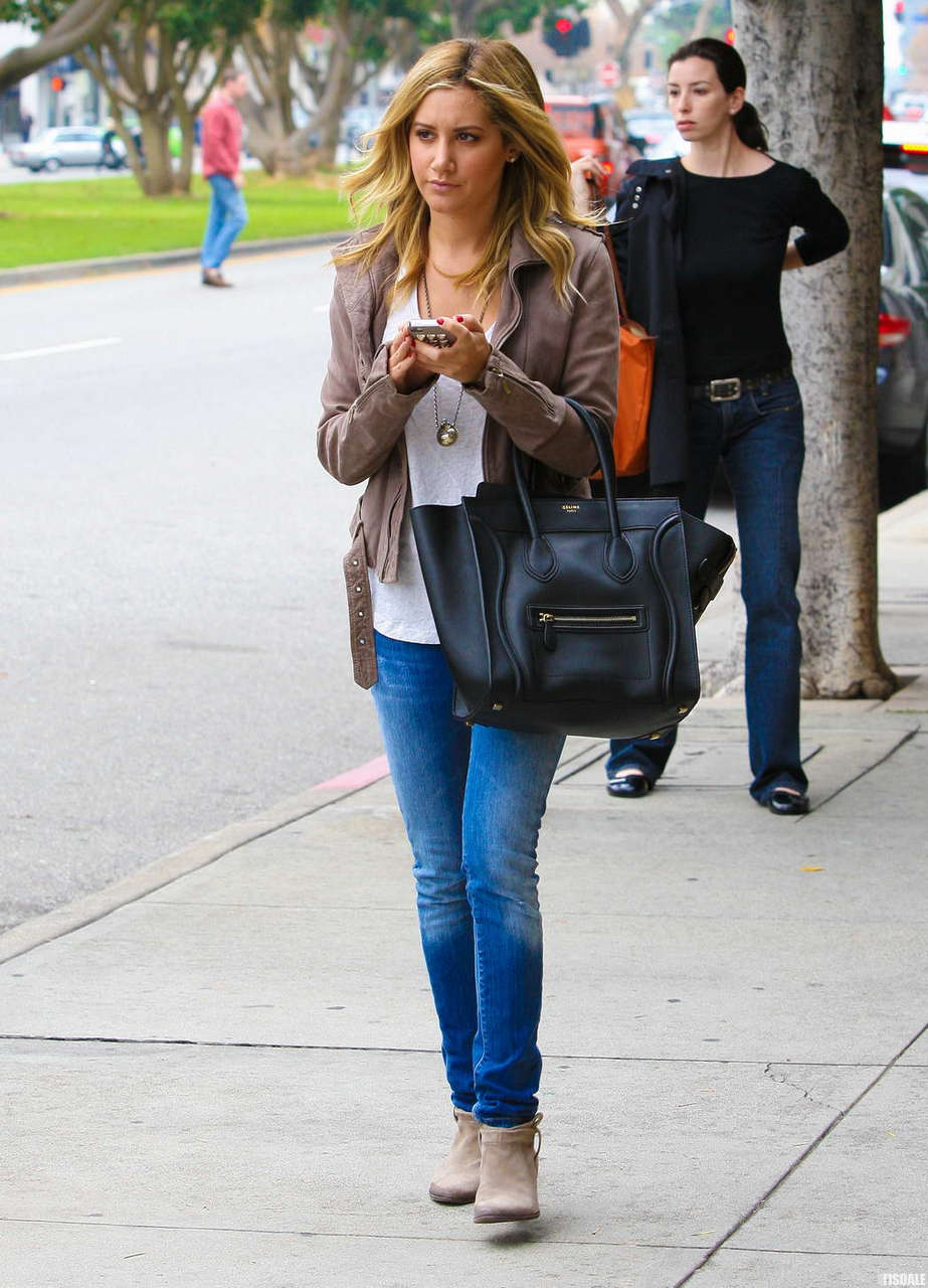 Ashley Tisdale Outside Coral Tree Cafe