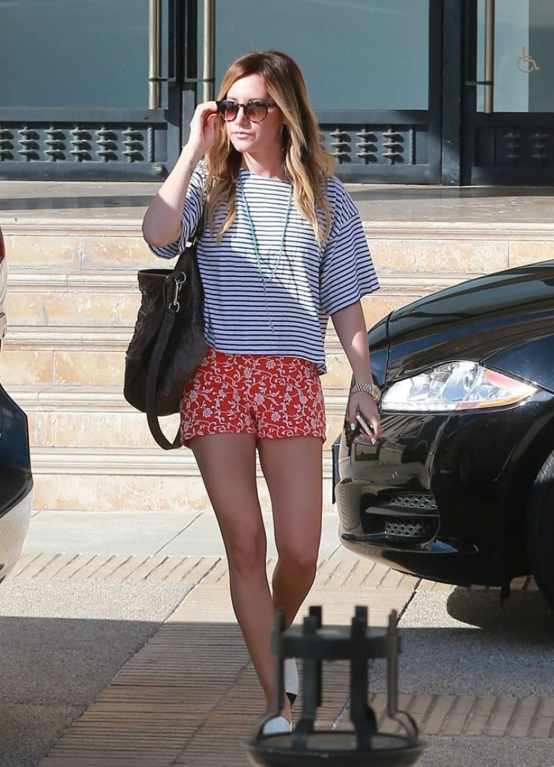 Ashley Tisdale Shorts Out Shopping Beverly Hills
