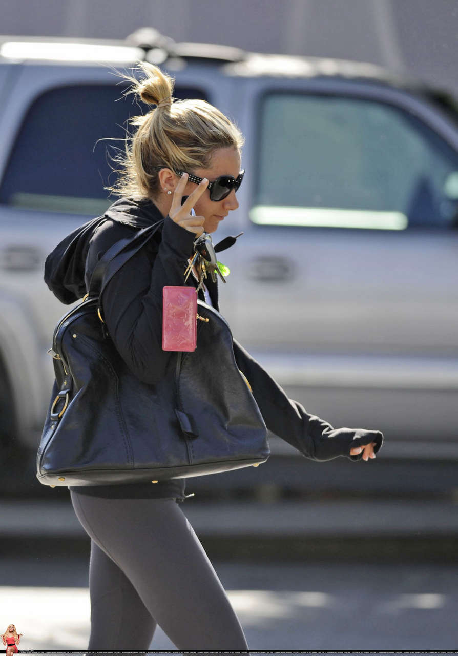 Ashley Tisdale Spandex Out About Los Angeles