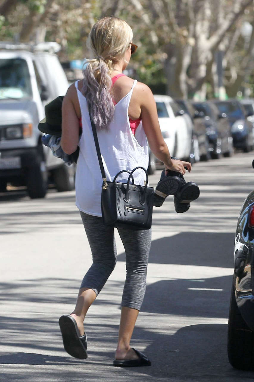 Ashley Tisdale Tights Leaves Pilates Class Los Angeles