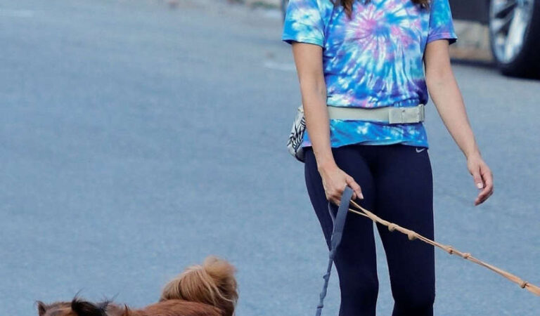 Aubrey Plaza Out With Her Dogs Los Angeles (10 photos)