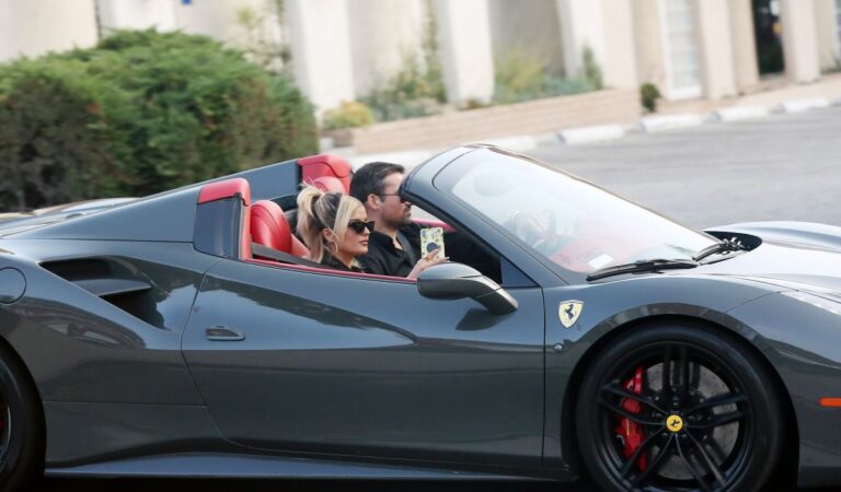 Bebe Rexha Gets New Ferrari Delivered To Her Home Los Angeles (13 photos)