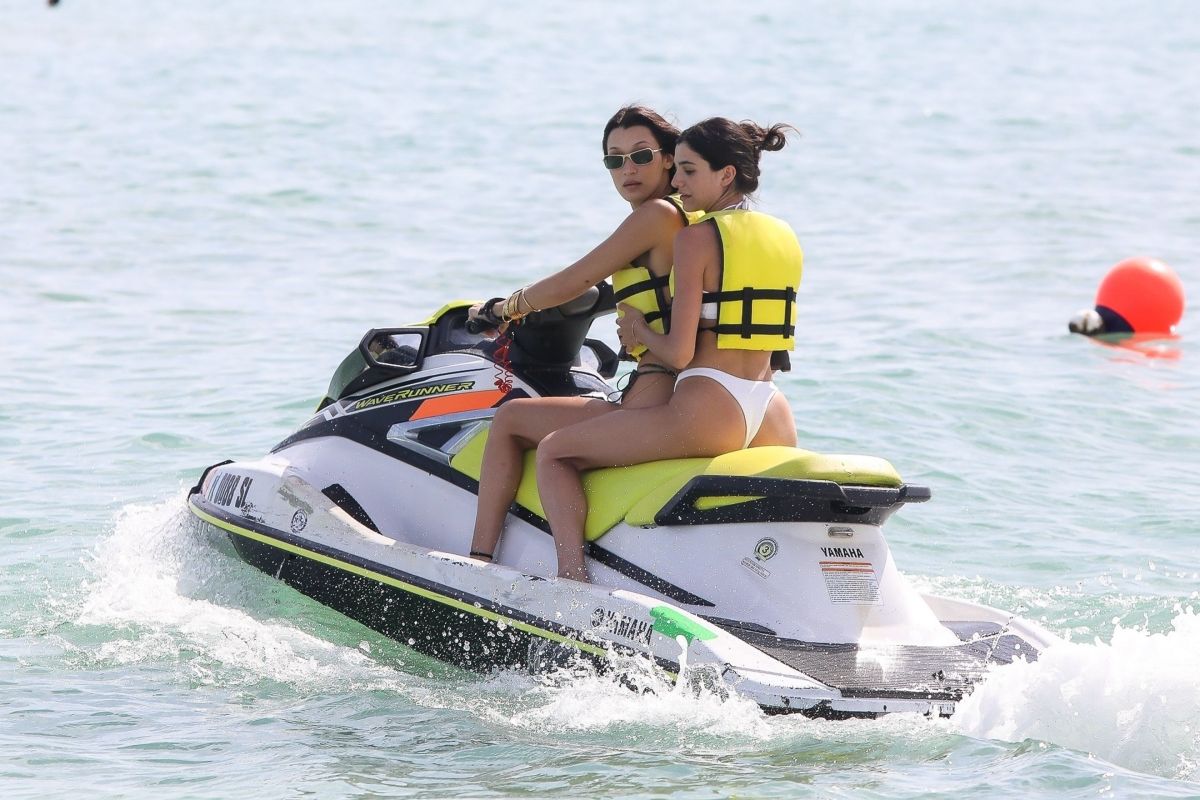 Bella Hadid Bikini Jetski Ride Miami