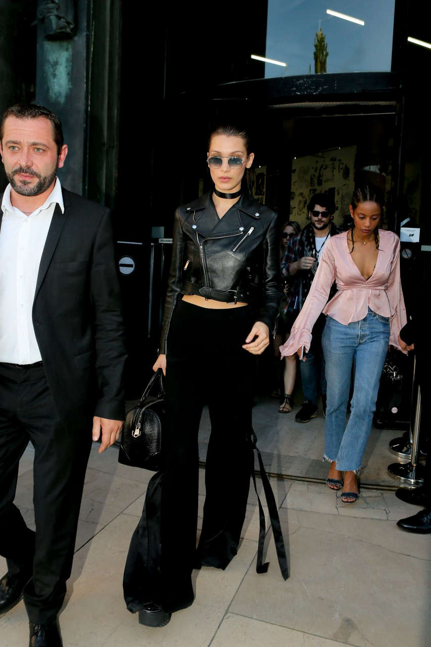 Bella Hadid Leaves Alexandre Vauthier Fashion Show Paris