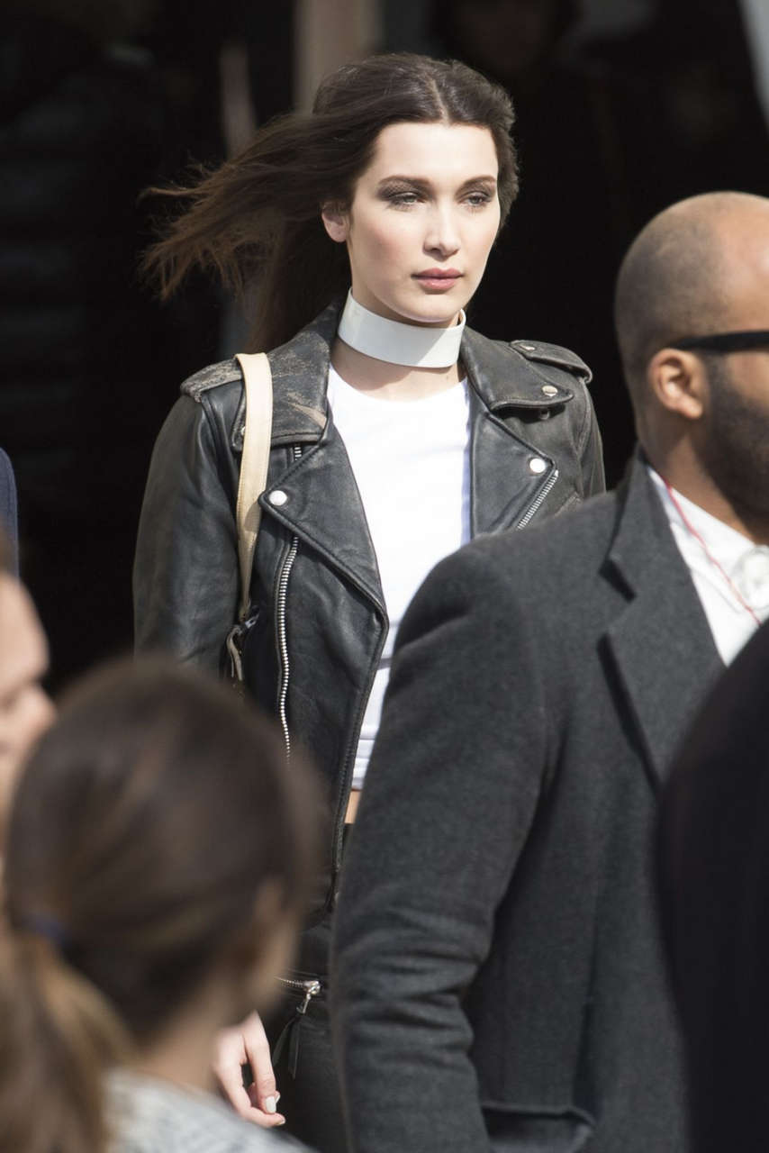 Bella Hadid Leaves Chanel Fashion Show Paris