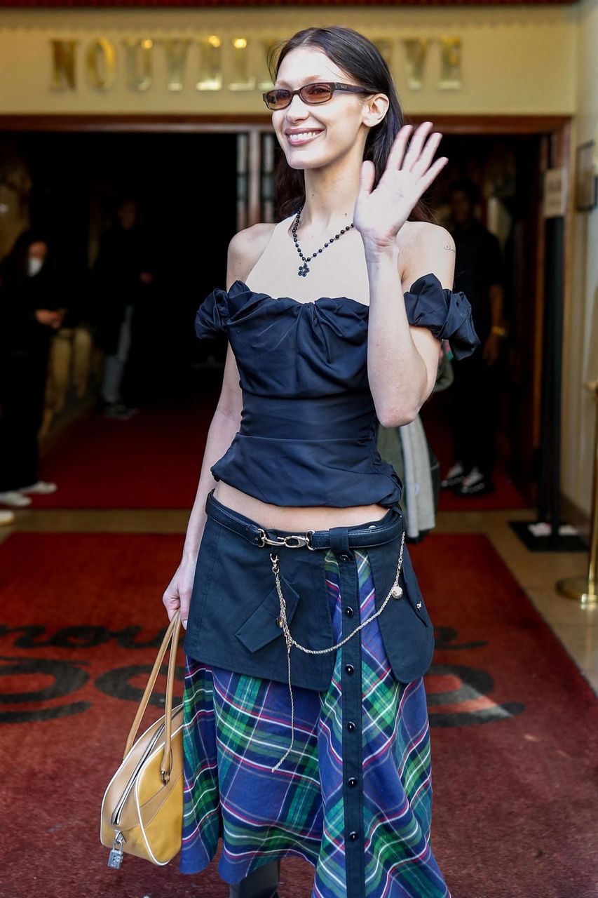 Bella Hadid Leaves Vivienne Westwood Fashion Show Cabaret La Nouvelle Eve Paris