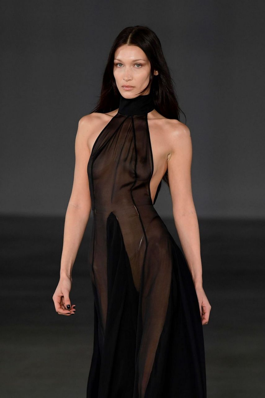 Bella Hadid Walks Runway Ludovic De Saint Sernin Fashion Show Paris